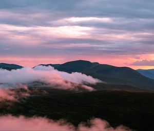 Preview wallpaper mountain, clouds, slope, landscape