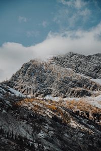 Preview wallpaper mountain, clouds, snow, trees