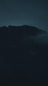 Preview wallpaper mountain, dark, night, fog, darkness