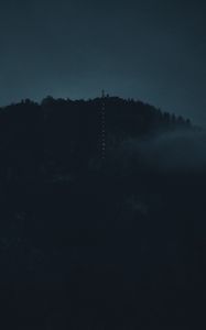 Preview wallpaper mountain, dark, night, fog, darkness