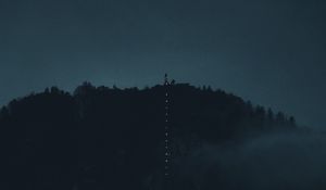 Preview wallpaper mountain, dark, night, fog, darkness