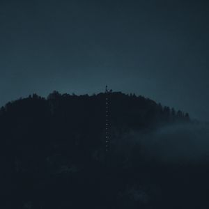 Preview wallpaper mountain, dark, night, fog, darkness