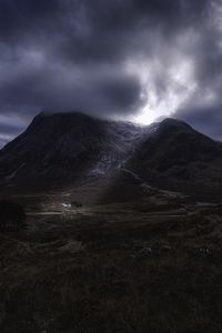 Preview wallpaper mountain, fog, peak, clouds, scotland