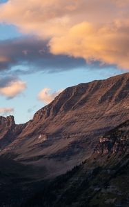 Preview wallpaper mountain, foothills, clouds, landscape, nature