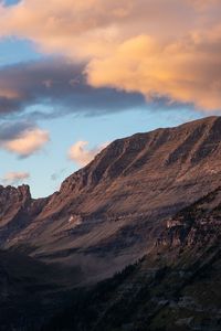Preview wallpaper mountain, foothills, clouds, landscape, nature