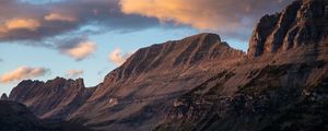 Preview wallpaper mountain, foothills, clouds, landscape, nature