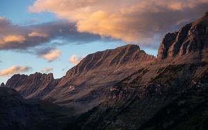 Preview wallpaper mountain, foothills, clouds, landscape, nature
