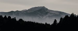 Preview wallpaper mountain, forest, dark, lake, reflection, landscape