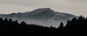 Preview wallpaper mountain, forest, dark, lake, reflection, landscape
