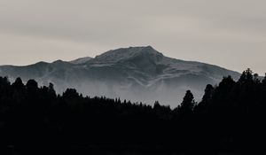 Preview wallpaper mountain, forest, dark, lake, reflection, landscape