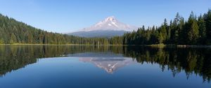 Preview wallpaper mountain, forest, lake, landscape, nature, reflection