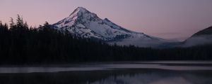 Preview wallpaper mountain, forest, reflection, landscape, nature, lake