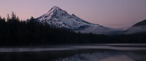 Preview wallpaper mountain, forest, reflection, landscape, nature, lake