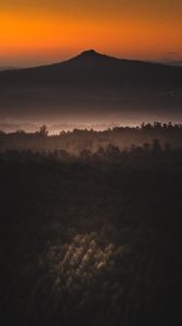 Preview wallpaper mountain, forest, trees, dark, nature