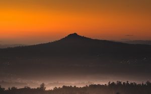 Preview wallpaper mountain, forest, trees, dark, nature