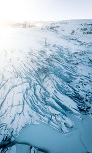 Preview wallpaper mountain, glacier, fog, ice, white, snow