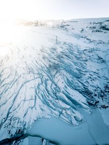 Preview wallpaper mountain, glacier, fog, ice, white, snow