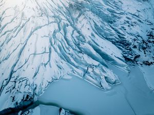 Preview wallpaper mountain, glacier, fog, ice, white, snow