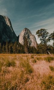 Preview wallpaper mountain, grass, field, valley