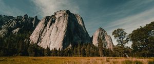 Preview wallpaper mountain, grass, field, valley