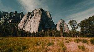 Preview wallpaper mountain, grass, field, valley