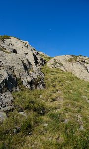 Preview wallpaper mountain, grass, landscape, nature, slope