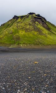 Preview wallpaper mountain, green, asphalt, relief