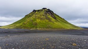 Preview wallpaper mountain, green, asphalt, relief