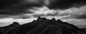 Preview wallpaper mountain, hill, bw, black, clouds, batangas, philippines
