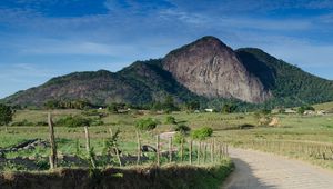 Preview wallpaper mountain, hill, pathway, fence