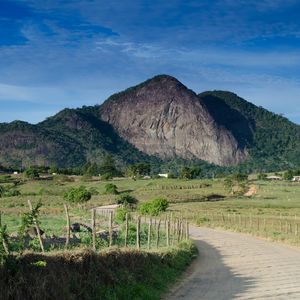 Preview wallpaper mountain, hill, pathway, fence