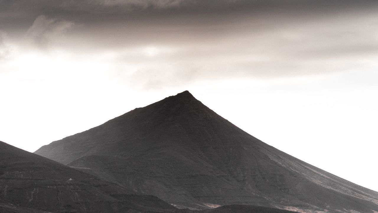 Wallpaper mountain, hill, peak, landscape, gray, moody
