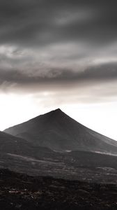 Preview wallpaper mountain, hill, peak, landscape, gray, moody