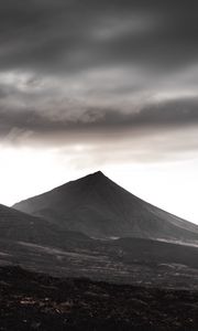 Preview wallpaper mountain, hill, peak, landscape, gray, moody