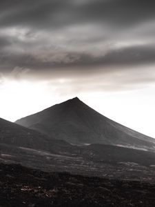 Preview wallpaper mountain, hill, peak, landscape, gray, moody