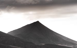 Preview wallpaper mountain, hill, peak, landscape, gray, moody