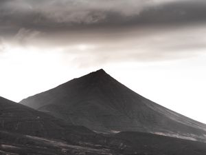 Preview wallpaper mountain, hill, peak, landscape, gray, moody