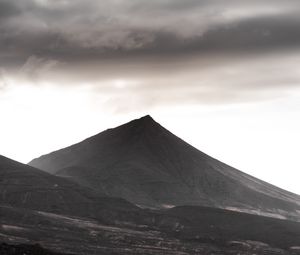 Preview wallpaper mountain, hill, peak, landscape, gray, moody