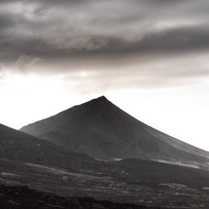 Preview wallpaper mountain, hill, peak, landscape, gray, moody