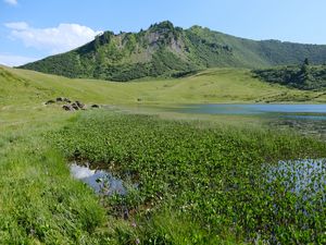Preview wallpaper mountain, hill, valley, grass, landscape, nature