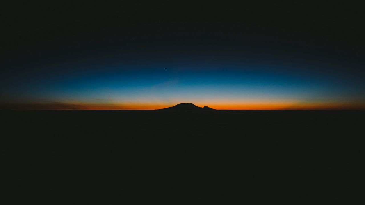 Wallpaper mountain, horizon, sunset, dark, night