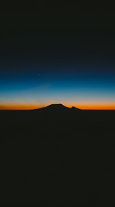 Preview wallpaper mountain, horizon, sunset, dark, night