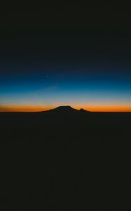 Preview wallpaper mountain, horizon, sunset, dark, night