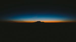 Preview wallpaper mountain, horizon, sunset, dark, night