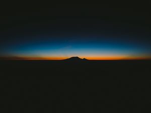 Preview wallpaper mountain, horizon, sunset, dark, night