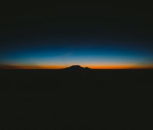 Preview wallpaper mountain, horizon, sunset, dark, night