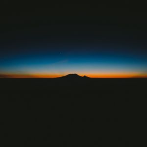 Preview wallpaper mountain, horizon, sunset, dark, night