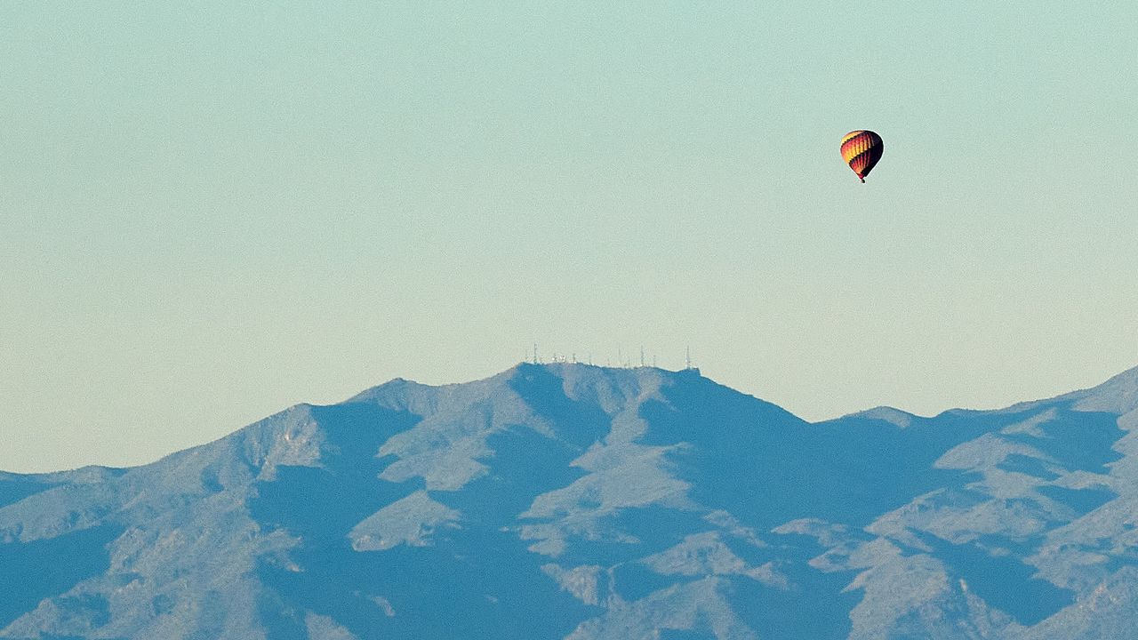 Wallpaper mountain, hot air balloon, landscape