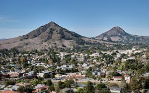 Preview wallpaper mountain, houses, buildings, trees