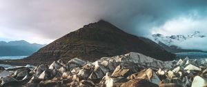 Preview wallpaper mountain, ice, glacier, peak, landscape, iceland